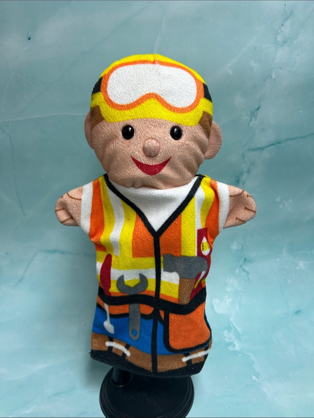 Melissa & Doug Jolly Jobs Construction Worker Hand Glove Puppet Soft Cuddly 10"